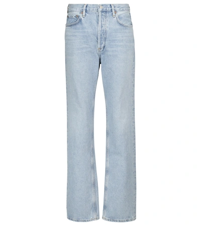 Shop Agolde Lana Mid-rise Straight Jeans In Blue