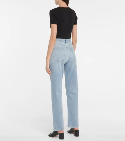Shop Agolde Lana Mid-rise Straight Jeans In Blue