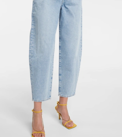 Shop Agolde Balloon High-rise Tapered Jeans In Blue