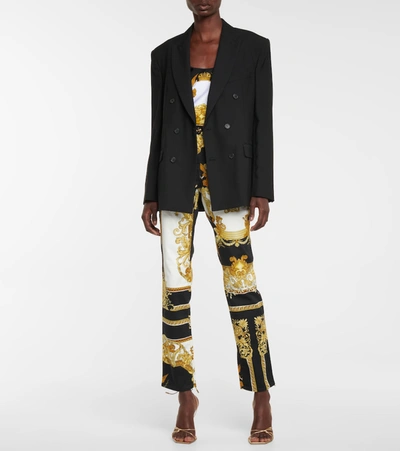 Shop Versace Barocco Flared Jeans In Gold