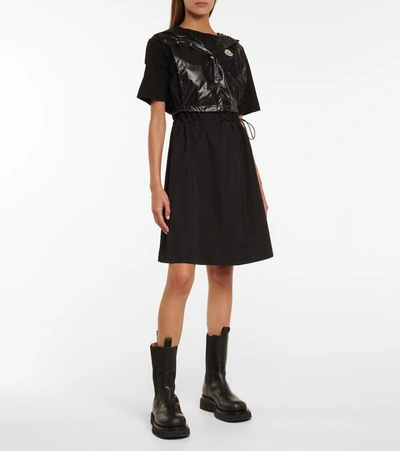 Shop Moncler Belted Minidress In Black