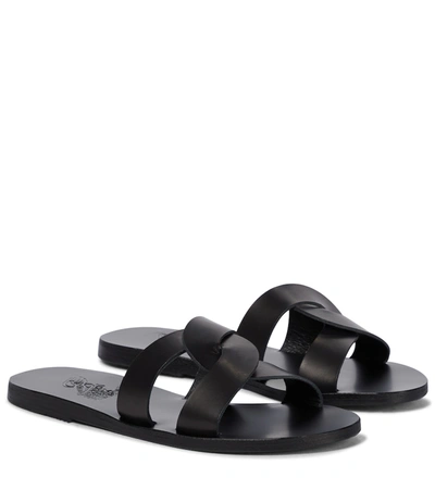 Shop Ancient Greek Sandals Desmos Leather Sandals In Black