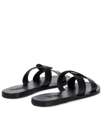 Shop Ancient Greek Sandals Desmos Leather Sandals In Black