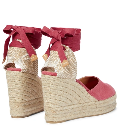 Shop Castaã±er Carina Canvas Espadrille Wedges In Pink