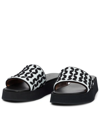 Shop Alaïa Knit Platform Sandals In Black