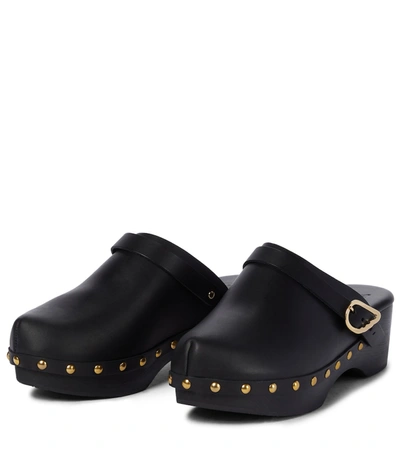 Shop Ancient Greek Sandals Classic Closed Leather Clogs In Black