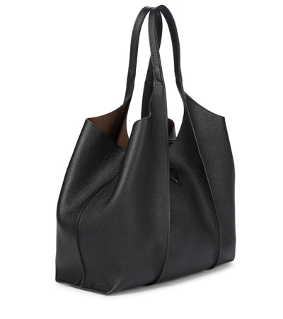 Shop Tod's Timeless Medium Leather Tote In Black