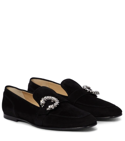 Shop Jimmy Choo Mani Suede Loafers In Black