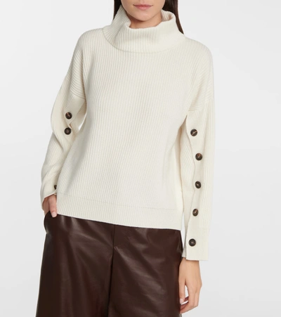 Shop Brunello Cucinelli Ribbed-knit Cashmere Sweater In White