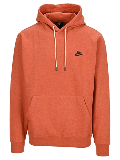 Shop Nike Sportswear Logo Printed Hoodie In Orange