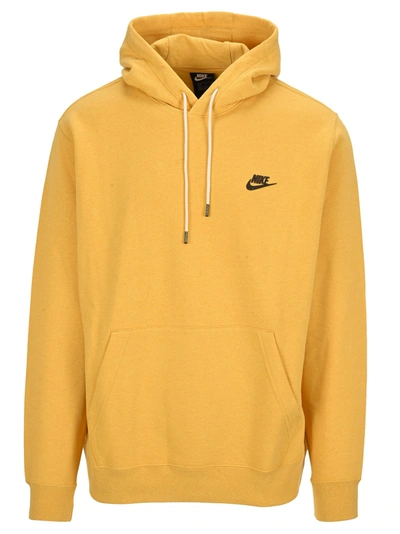 Shop Nike Sportswear Logo Printed Hoodie In Yellow