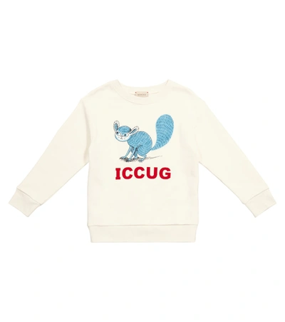 Shop Gucci X Freya Hartas Printed Cotton Sweatshirt In White