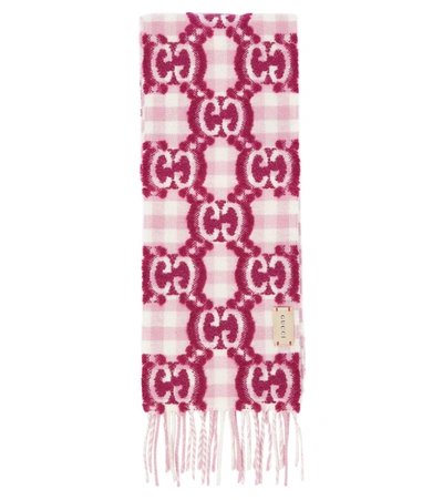 Shop Gucci Gg Wool-blend Scarf In Pink