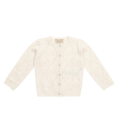 Shop Gucci Baby Wool Cardigan In White