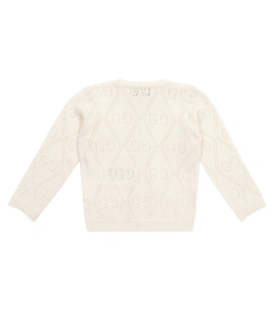 Shop Gucci Baby Wool Cardigan In White
