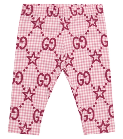 Gucci Pink Leggings For Baby Girl With Double Gg And Stars | ModeSens