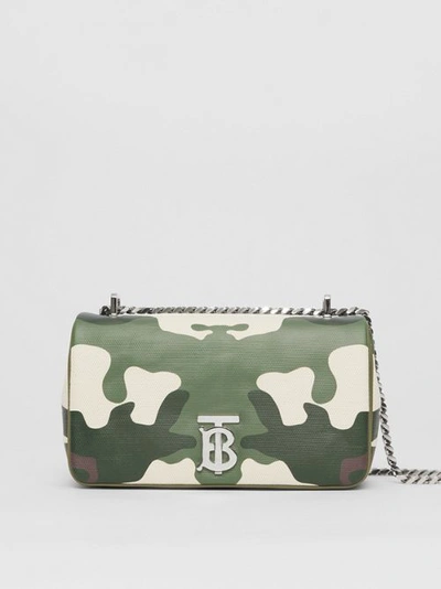 Shop Burberry Small Camouflage Print Cotton Canvas Lola Bag In Multicolour