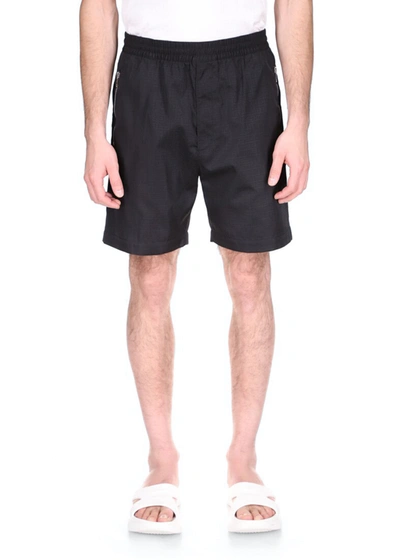 Shop Givenchy Men's 4g Nylon Jacquard Shorts In Black
