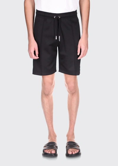 Shop Givenchy Men's Tonal Logo-tape Sweat Shorts In Black