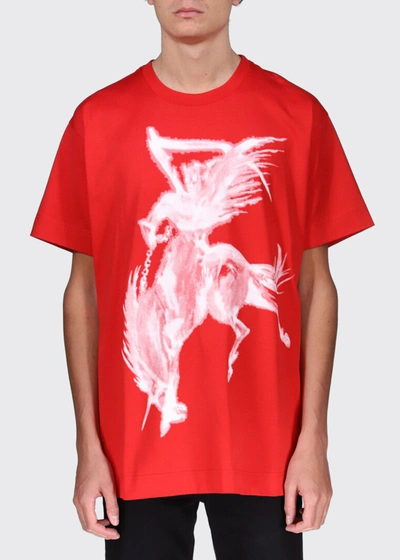 Shop Givenchy Men's Graphic Oversized T-shirt In Red
