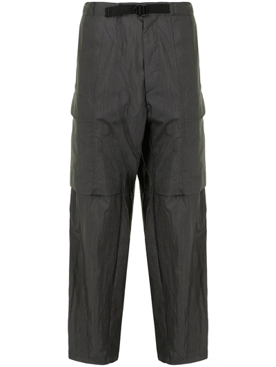 Shop Juunj Side-zip Cargo Trousers In Grau
