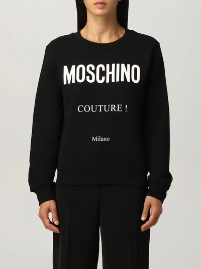 Shop Moschino Sweatshirt  Couture Cotton Sweatshirt In Black