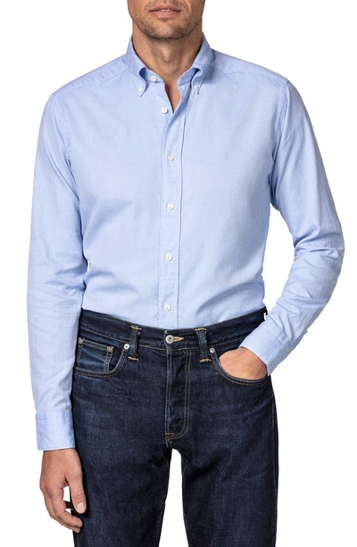 Shop Eton Soft Casual Line Slim Fit Oxford Shirt In Blue