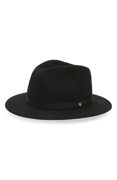Shop Brixton Messer Packable Wool Fedora In Coffe