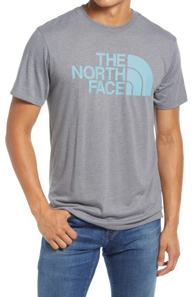 Shop The North Face Half Dome Logo Graphic Tee In Medium Grey Heather