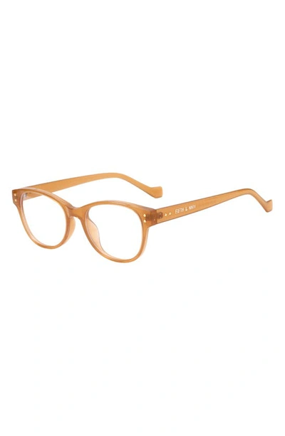 Shop Fifth & Ninth Montreal 60mm Round Blue Light Blocking Glasses In Amber/ Clear