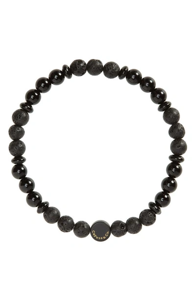 Shop Caputo & Co Ubud Stretch Bracelet In Black Onyx / Lava