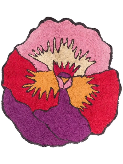Shop Missoni Colour-block Flower Cotton Rug In Rot