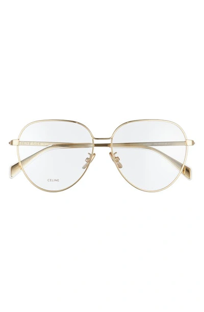 Shop Celine 57mm Round Eyeglasses In Transparent Clear