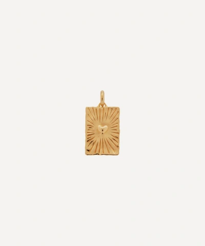 Monica Vinader Gold Plated Vermeil Silver Talisman Heart Pendant In Gold