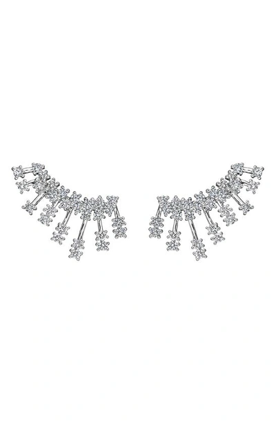 Shop Hueb Luminus Diamond Ear Crawlers In White Gold