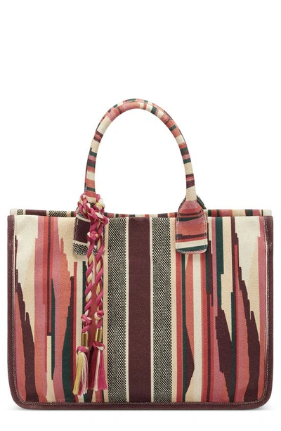 Shop Vince Camuto Orla Canvas Tote In Pink Multi