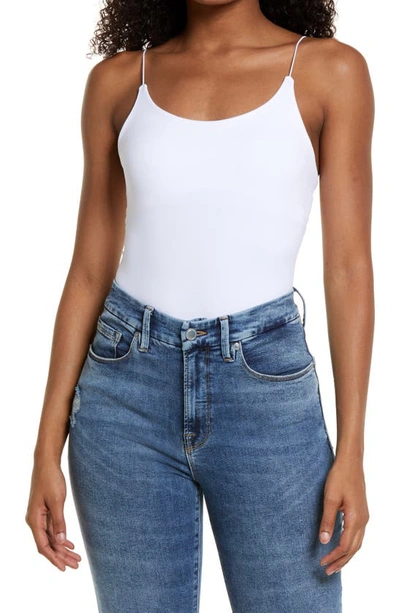 Free People Basique Strappy Sleeveless Bodysuit In White