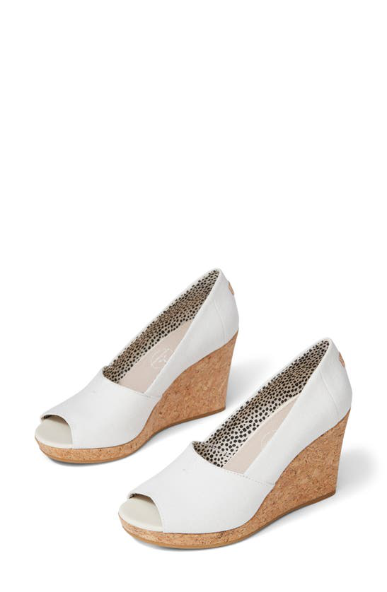 Toms Michelle Cork Wedge Sandals Women's Shoes In Natural | ModeSens
