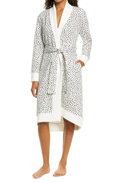 Shop Ugg Karoline Fleece Robe In White Micro Leopard