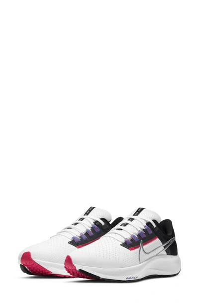 Shop Nike Air Zoom Pegasus 38 Running Shoe In White/ Metallic Silver/ Black