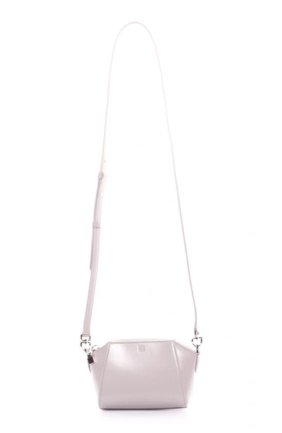 Shop Givenchy Nano Antigona Leather Crossbody Bag In Medium Grey