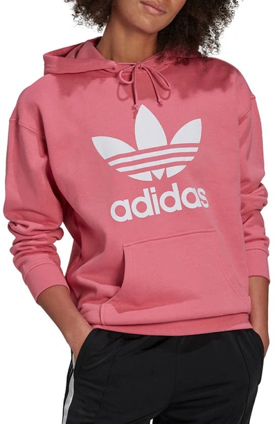 Shop Adidas Originals Adicolor Trefoil Hoodie In Rose Tone