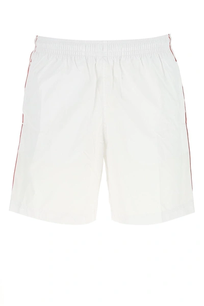 Shop Alexander Mcqueen Side Stripe Swim Shorts In White
