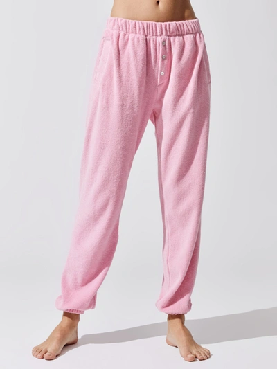 Shop Donni Terry Henley Sweatpant In Flamingo