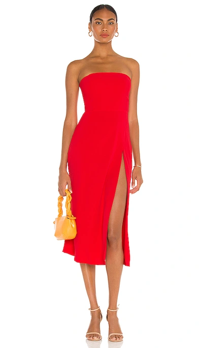 Shop Amanda Uprichard Mandy Midi Dress In Red