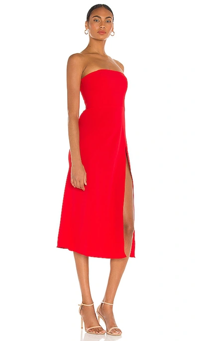 Shop Amanda Uprichard Mandy Midi Dress In Red