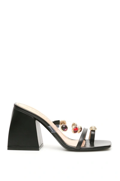 Shop Nodaleto Jewel Embellished Heel Sandals In Black