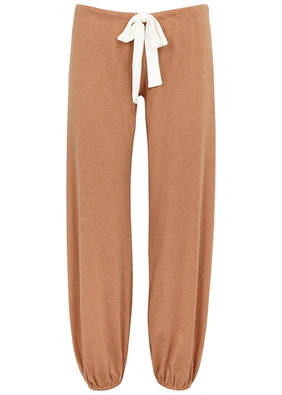 Shop Eberjey Heather Camel Jersey Pyjama Trousers In Brown