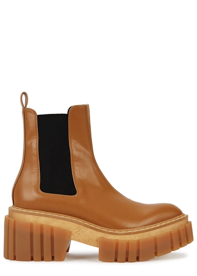 Shop Stella Mccartney Emilie 75 Brown Faux Leather Chelsea Boots In Tan