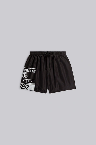 Shop Dsquared2 Men Swimming Trunks In Black